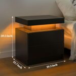 Modern LED Nightstand with 2 Drawers