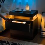 Modern LED Nightstand with 2 Drawers