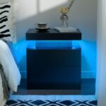 Modern LED Nightstand with 2 Drawers
