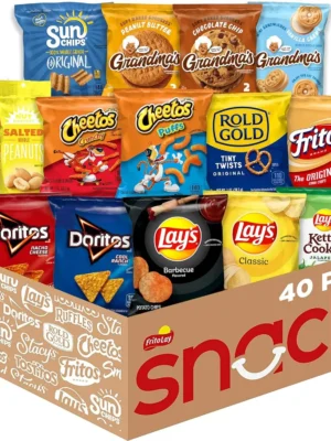 Frito Lay Ultimate Classic Snacks, Chips, Cookies, Crackers, Nuts, 40-Pack